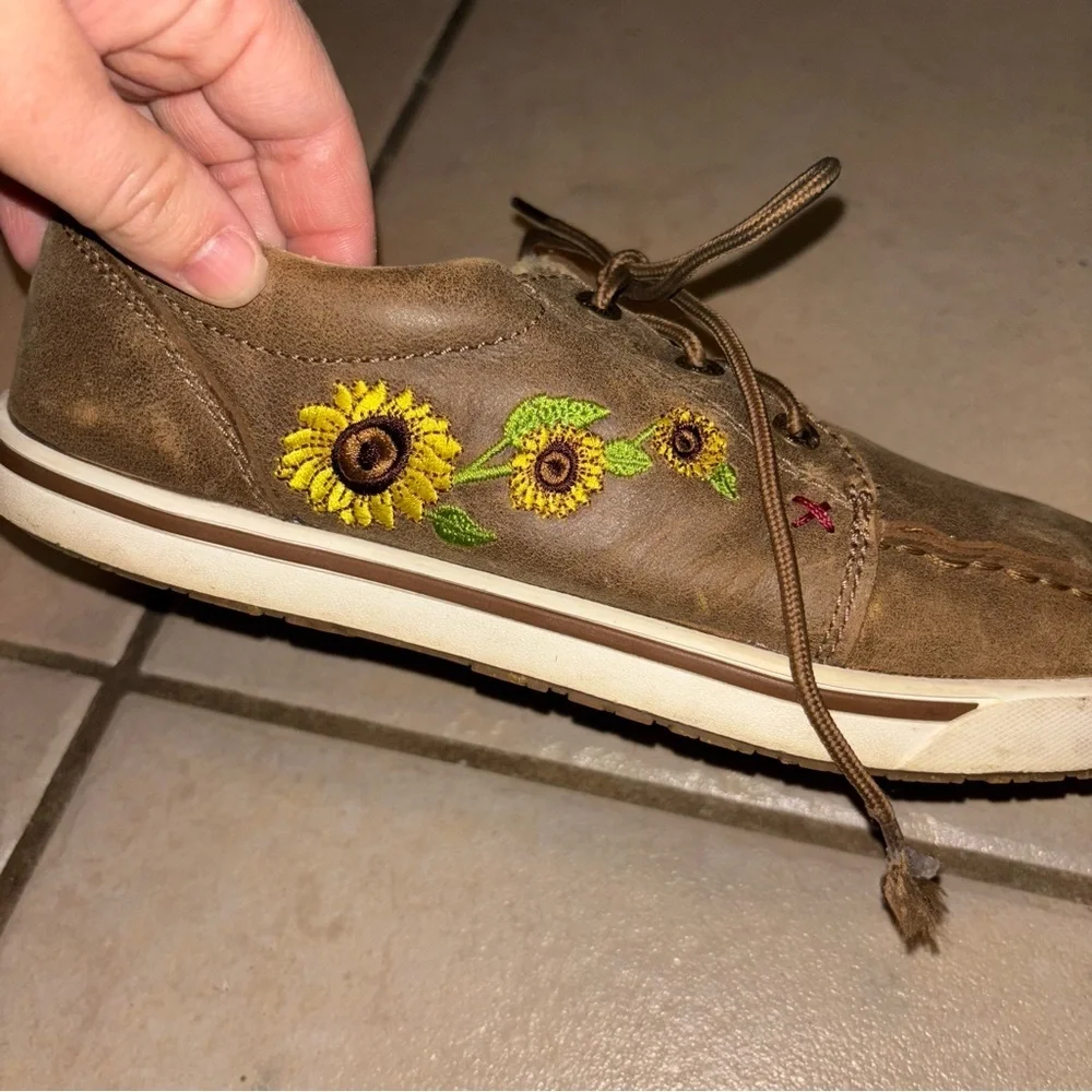 Goldenroot Twisted X Kicks Bomber Sunflower Embroidery casual western leather
